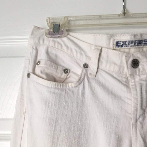 EXPRESS • SARULA White Flare Leg Denim Jeans - Picture 6 of 14